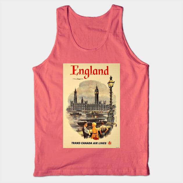 Vintage Travel Poster - England United Kingdom Tank Top by Starbase79